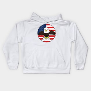 Patriotic American Eagle - Large Design Kids Hoodie